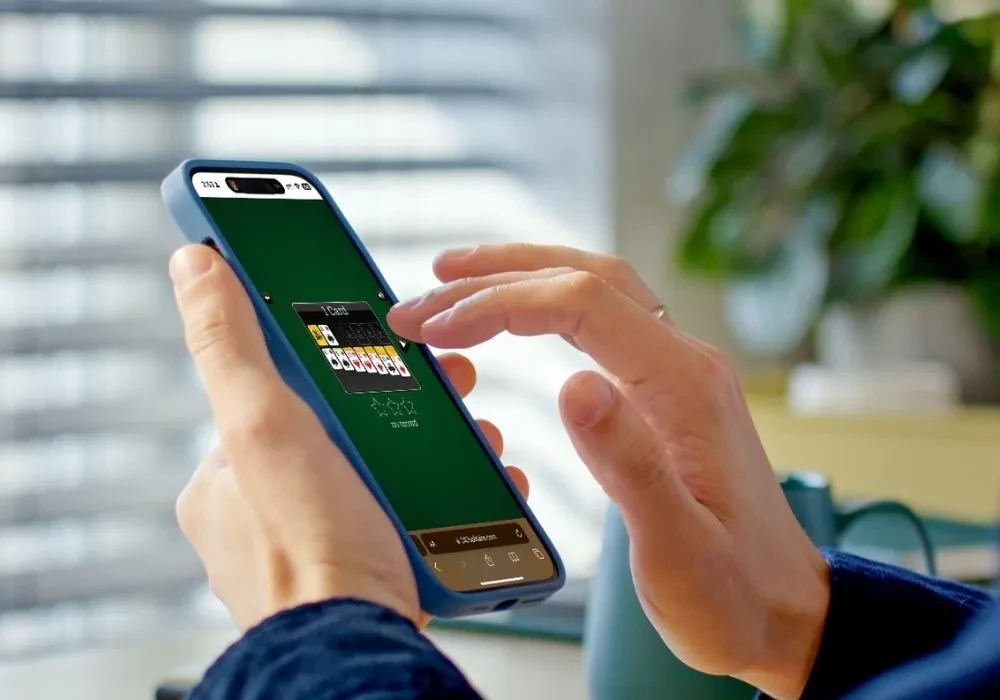 247 Solitaire being played in a phone
