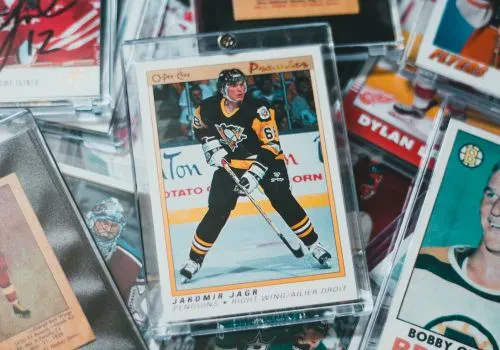 An assorted stack of collectible playing cards