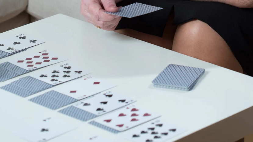 person playing solitaire